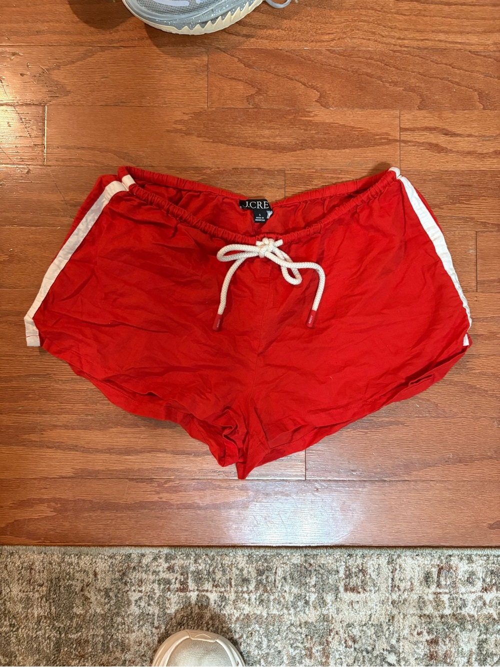 J. Crew Red Women's Drawstring Linen and Cotton Shorts